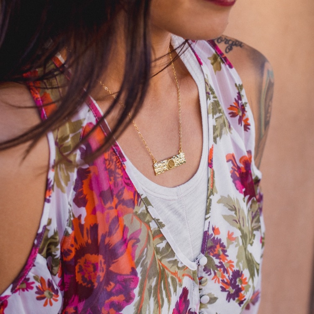 Druzy stone pendant necklace
